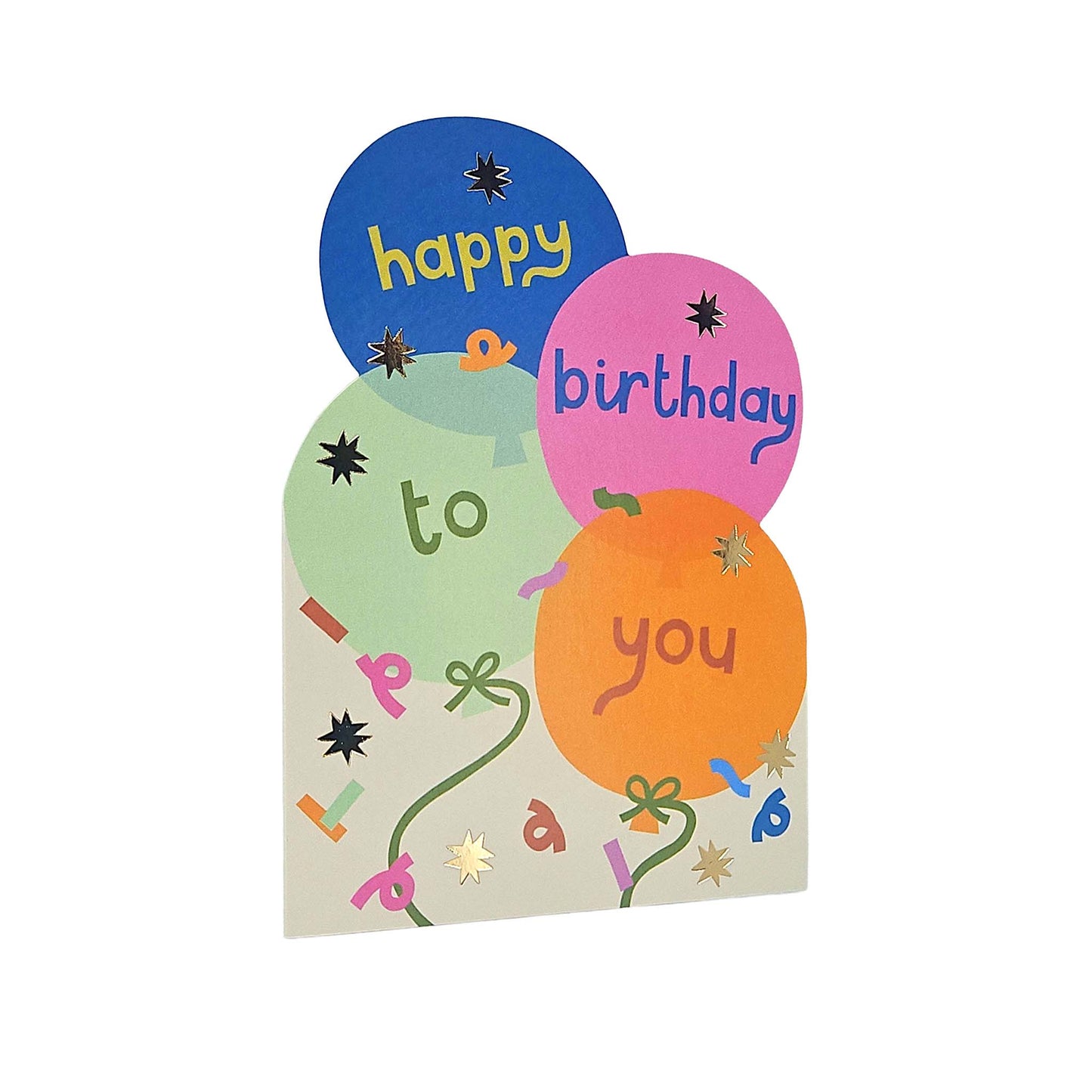 Happy Birthday to you Balloons Cutout Birthday Card