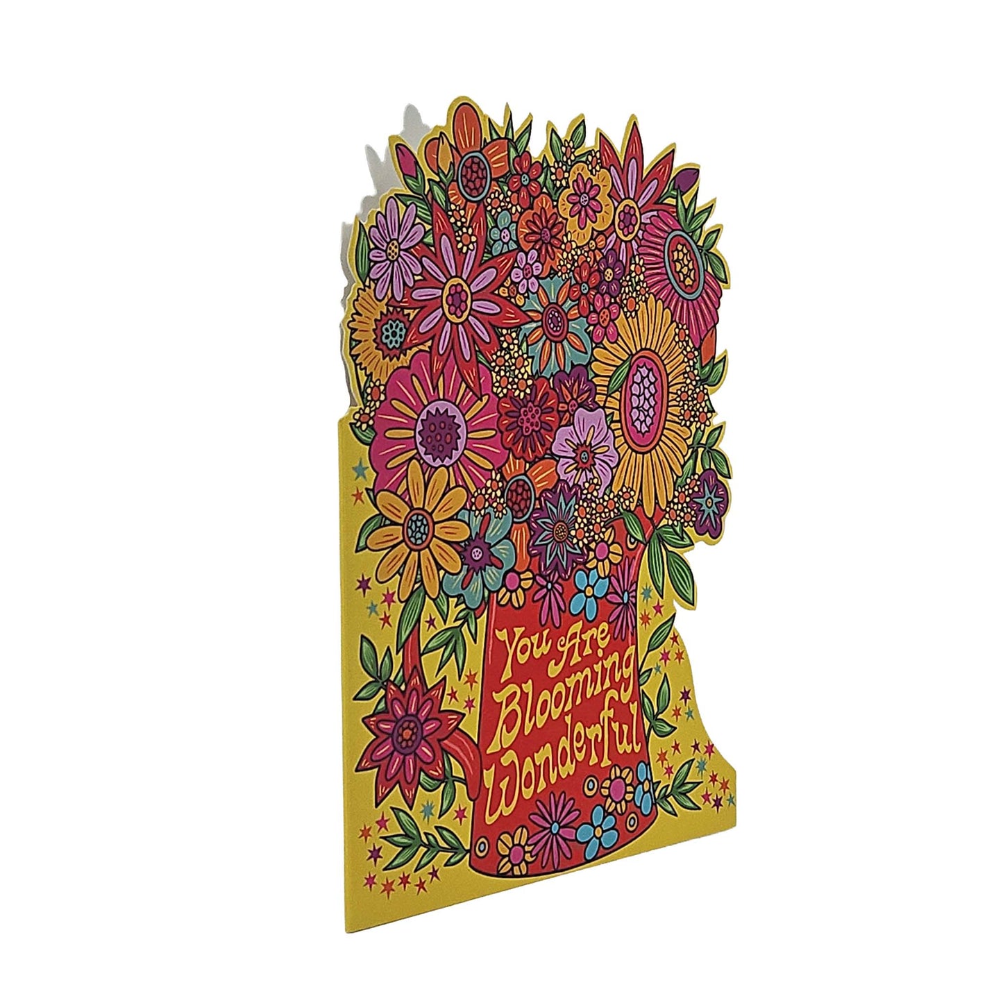 Blooming Wonderful Psychedelic Flowers Cutout Card