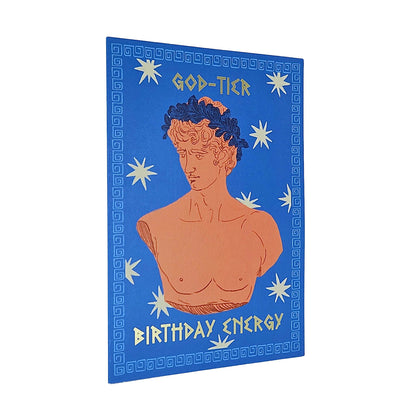 God Tier Birthday Energy Greek God Gold Foiled Birthday Card