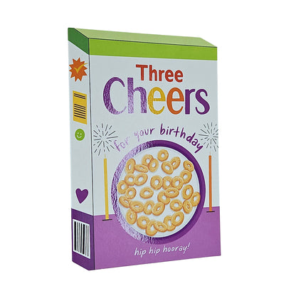 Three Cheers Cereal Spot Gloss Birthday Card