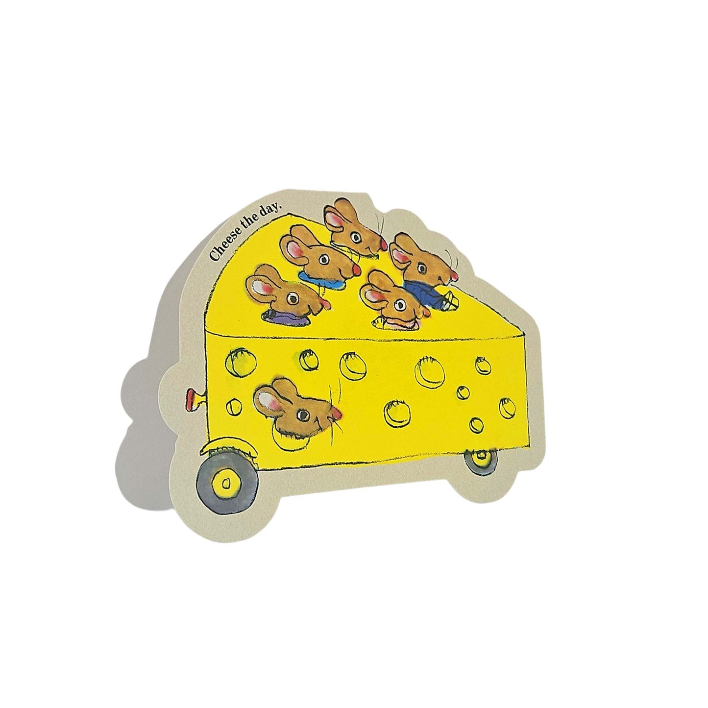 Cheese Mouse Car Richard Scarry Cutout Card
