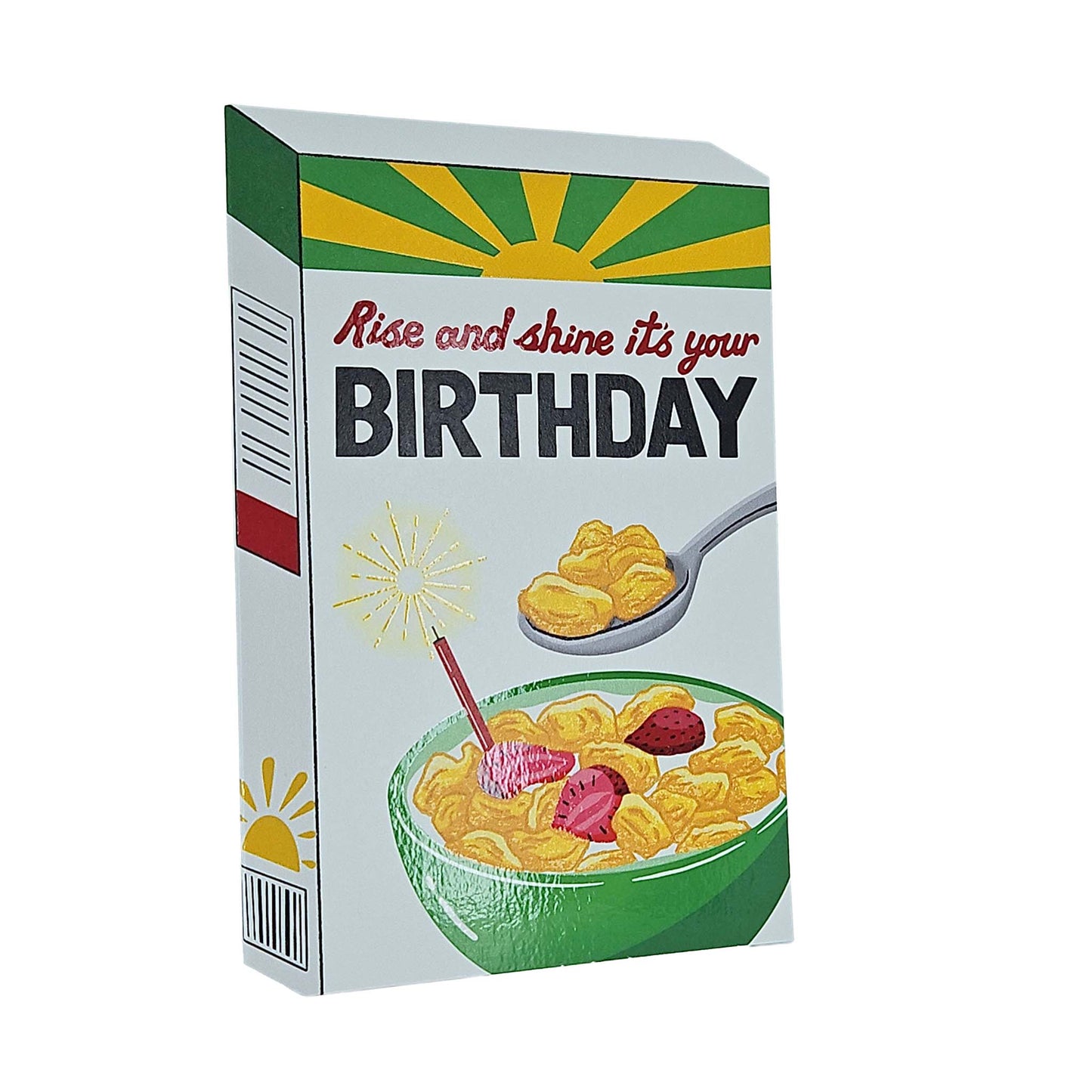 Rise and Shine Cereal Spot Gloss Birthday Card