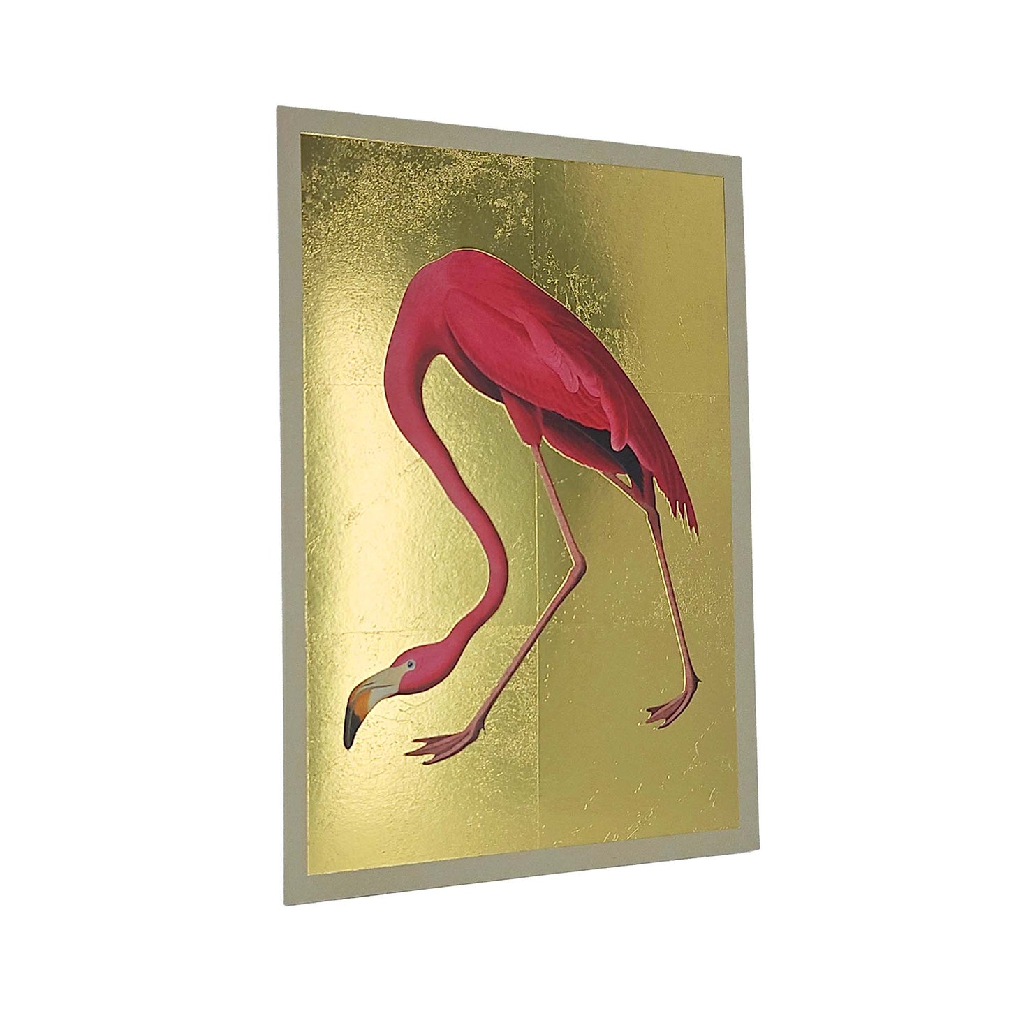 Pink Flamingo Gold Foiled Art Card