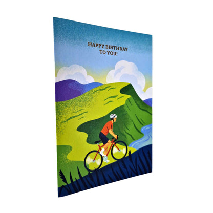 Happy Birthday To You Cyclist Gold Foiled Birthday Card