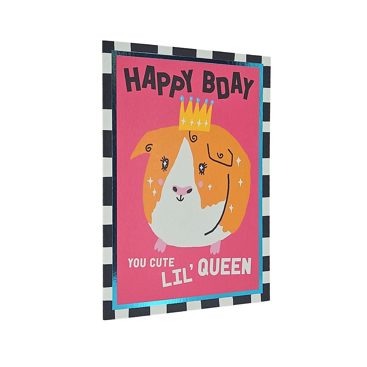 Happy Birthday Cute Lil Queen Guinea Pig Birthday Card