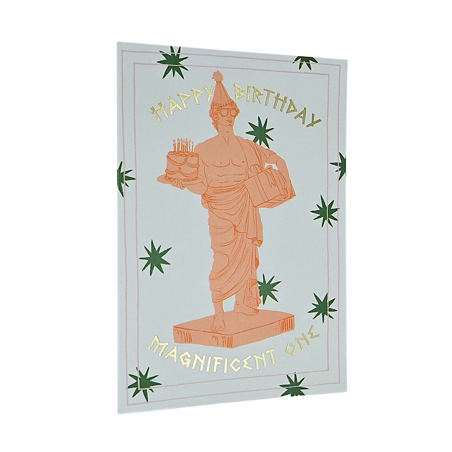 Magnificent One Greek God Gold Foiled Birthday Card