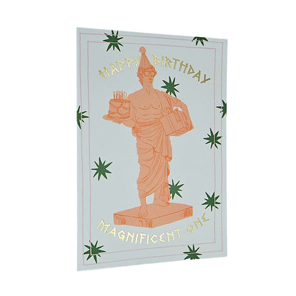 Magnificent One Greek God Gold Foiled Birthday Card