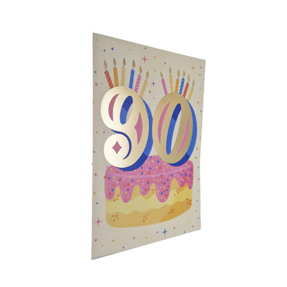 Gold Foiled 90th Birthday Card