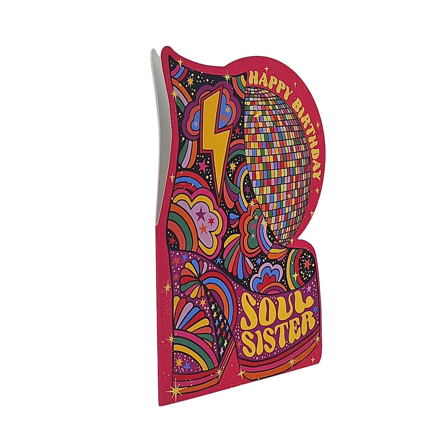 Soul Sister Disco Platform Boots Cutout Birthday Card