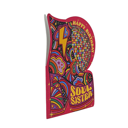 Soul Sister Disco Platform Boots Cutout Birthday Card