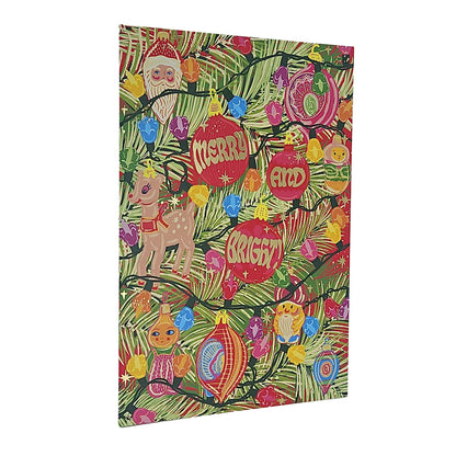 Merry and Bright Tree Decorations Gold Foiled Christmas Card