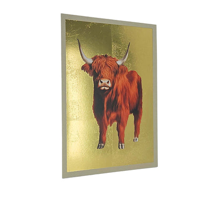 Highland Cow Gold Foiled Art Card