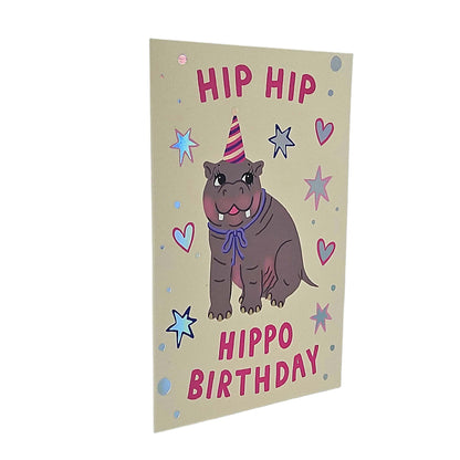 Hip Hip Hippo Birthday Card