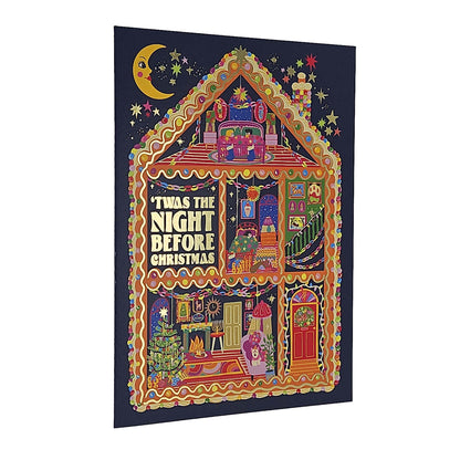 Night Before Christmas House Gold Foiled Christmas Card