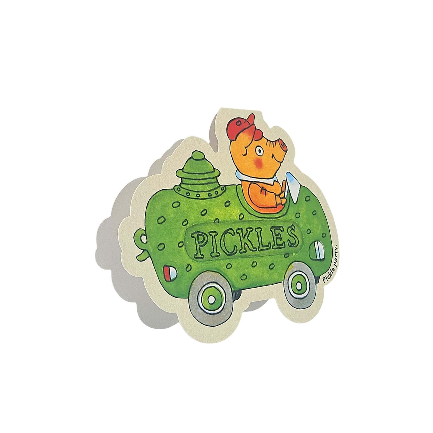 Pickle Party Pig Car Richard Scarry Cutout Card