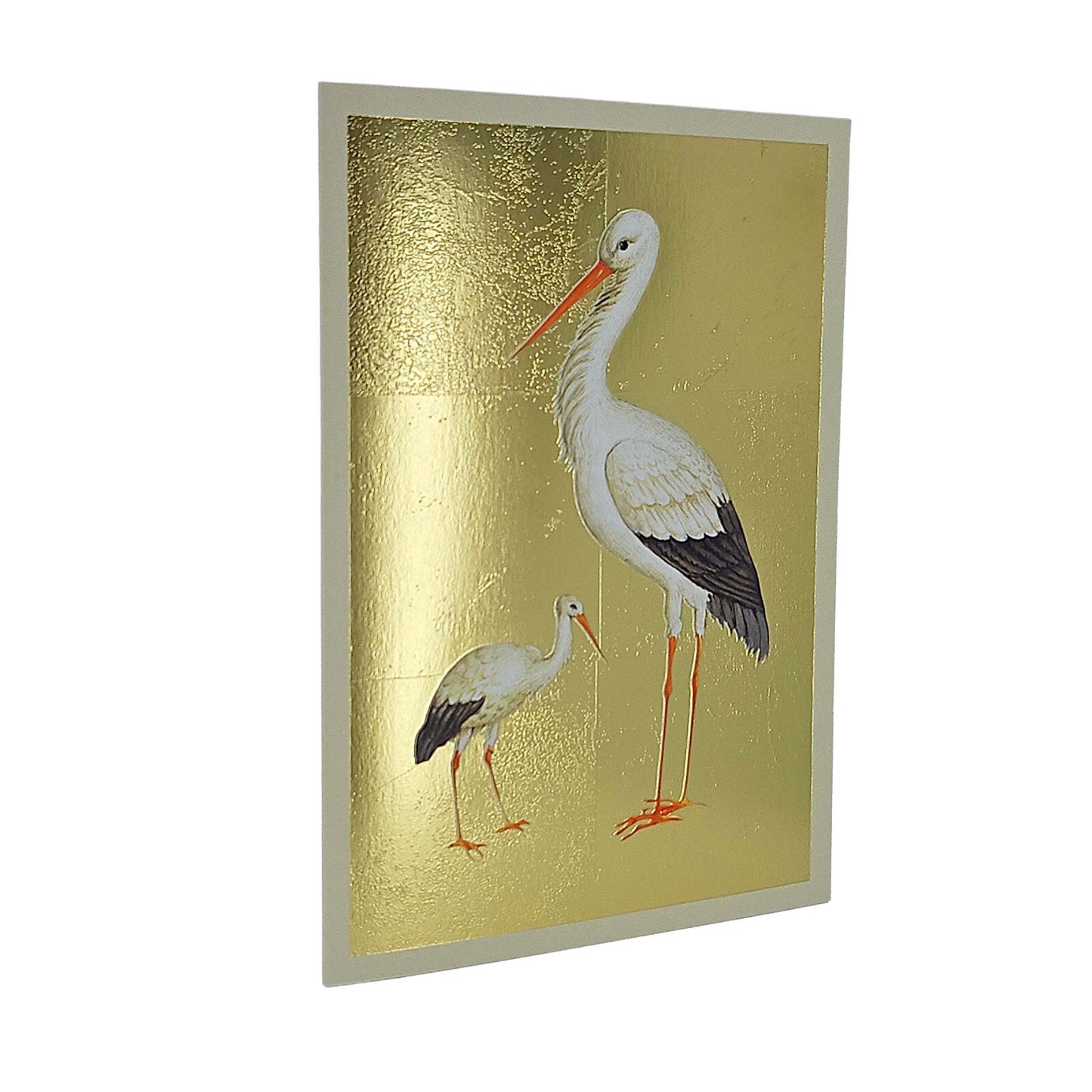 Mother & Baby Stork Gold Foiled Art Card