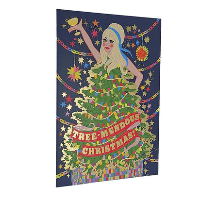 Tree-Mendous Christmas Tree Gold Foiled Christmas Card