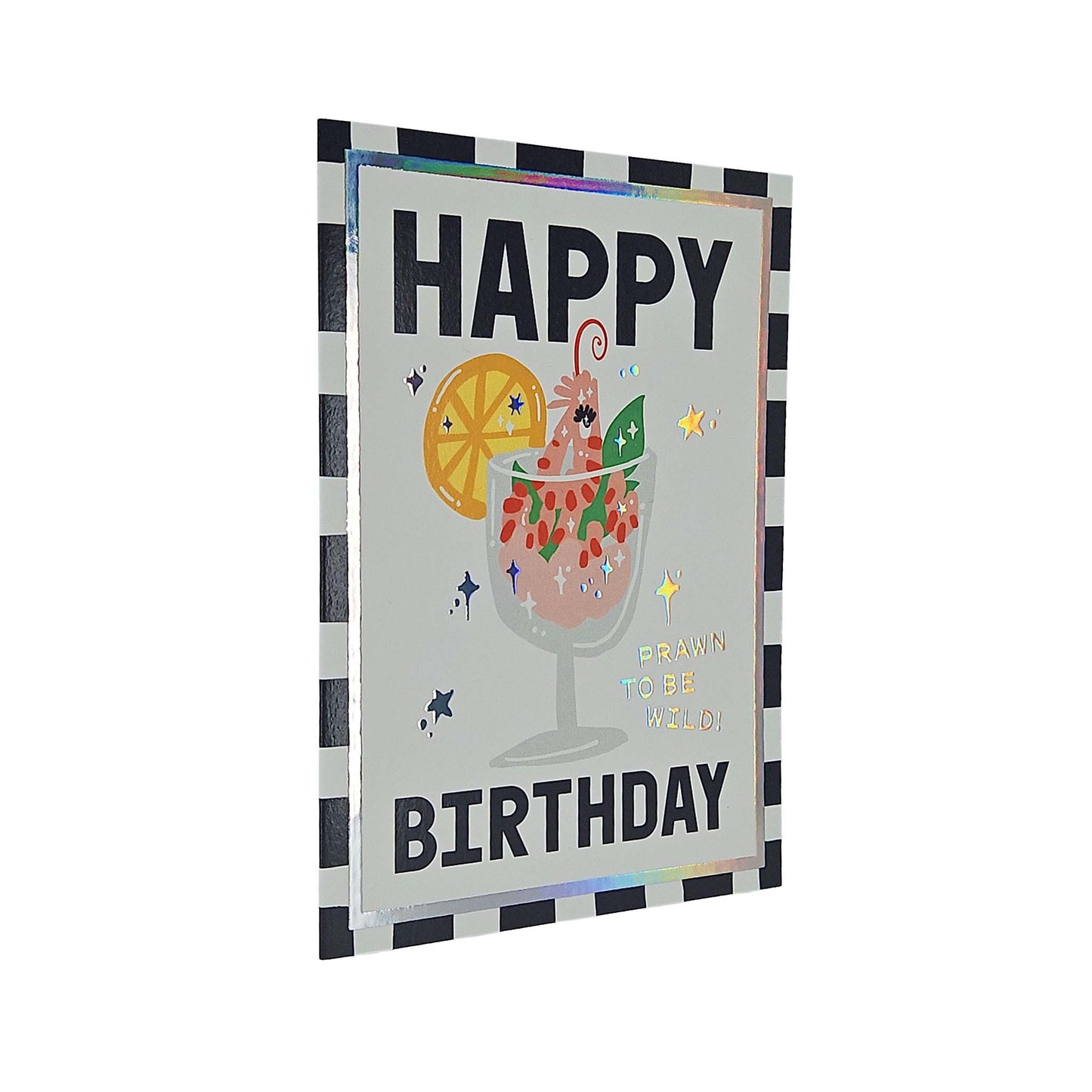 Prawn to be Wild Prawn Cocktail Foiled Birthday Card