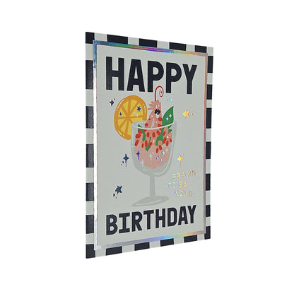 Prawn to be Wild Prawn Cocktail Foiled Birthday Card