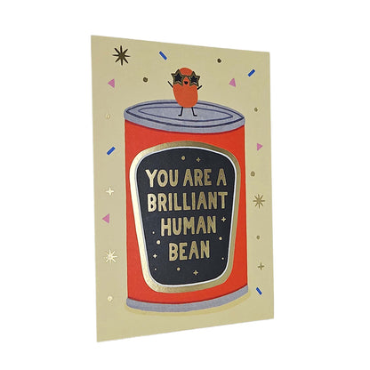 Brilliant Human Bean Gold Foiled Congratulations Card