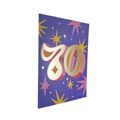 Gold Foiled 70th Birthday Card