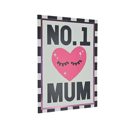 No.1 Mum Eyelash Heart Foiled Mother's Day Card