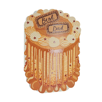 Best Dad Spot Varnish Cutout Caramel Cake Father's Day Card