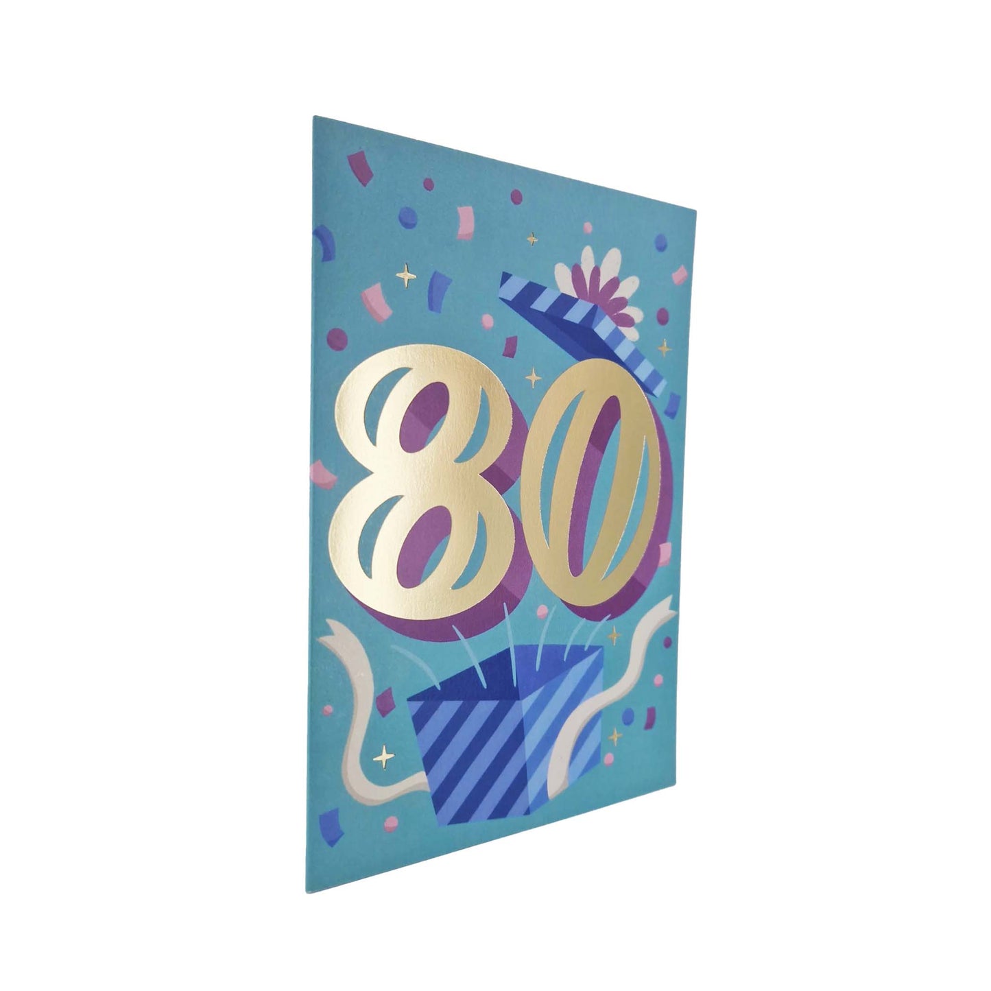 Gold Foiled 80th Birthday Card