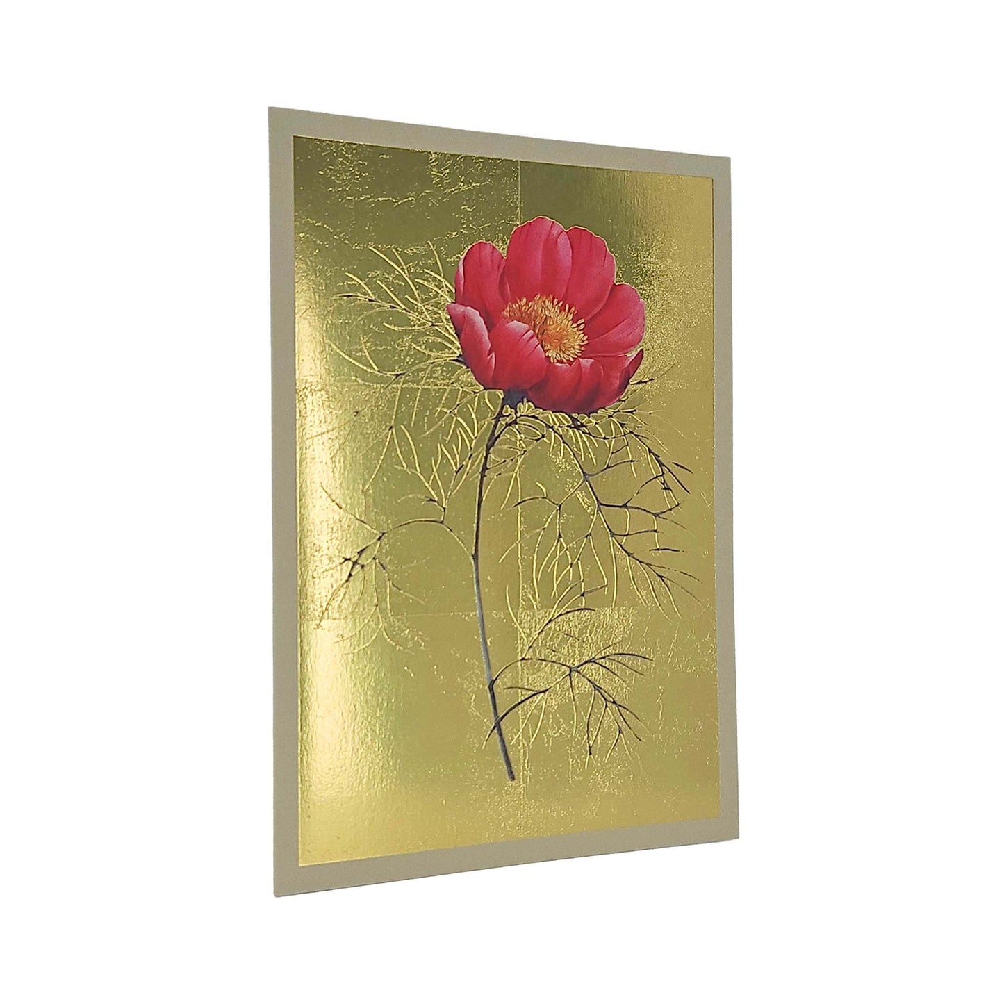 Pink Peony Gold Foiled Art Card