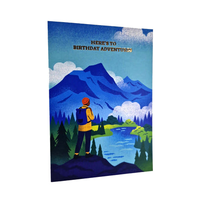 Birthday Adventures Hiker Gold Foiled Birthday Card