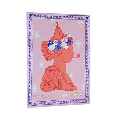 Divinely Fabulous Greek Goddess Gold Foiled Birthday Card