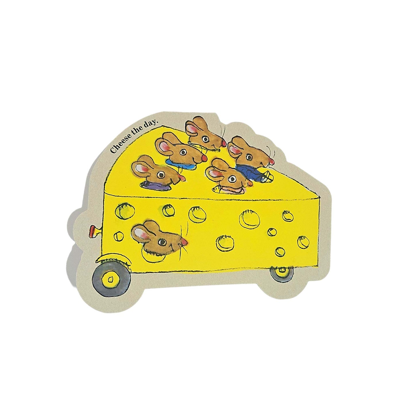 Cheese Mouse Car Richard Scarry Cutout Card