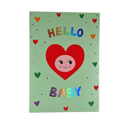 Hello Baby Heart New Baby Card