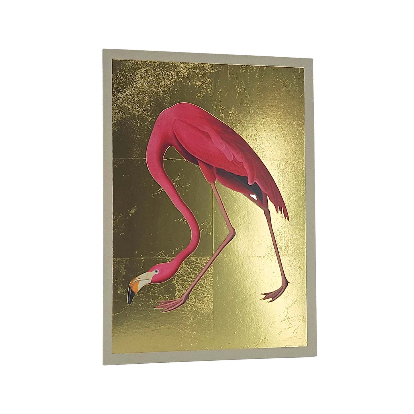 Pink Flamingo Gold Foiled Art Card