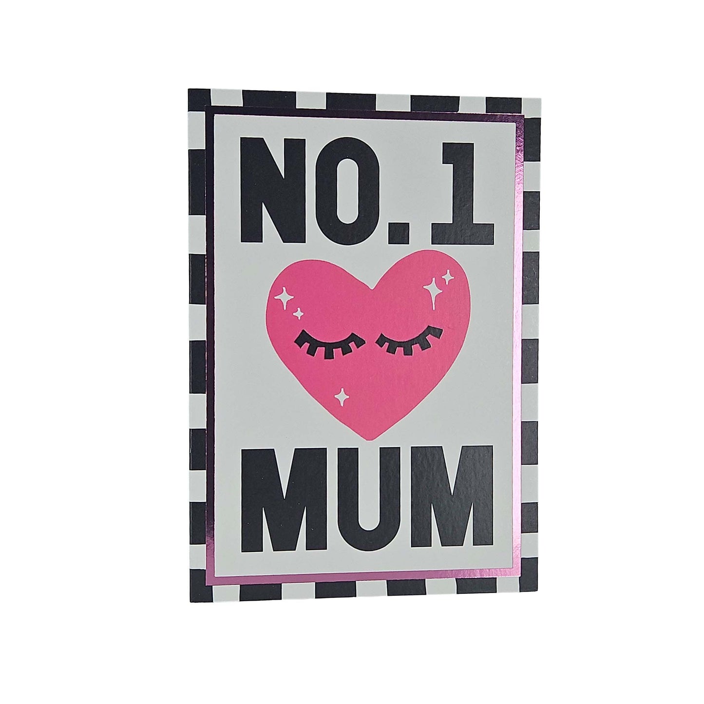 No.1 Mum Eyelash Heart Foiled Mother's Day Card