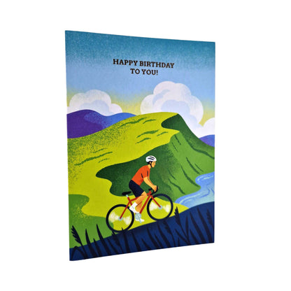 Happy Birthday To You Cyclist Gold Foiled Birthday Card