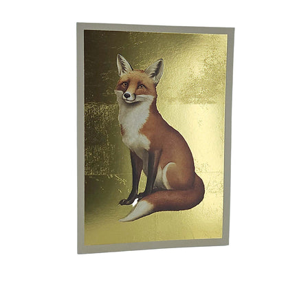 Red Fox Gold Foiled Art Card