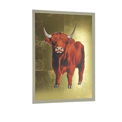 Highland Cow Gold Foiled Art Card