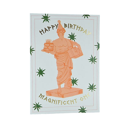 Magnificent One Greek God Gold Foiled Birthday Card