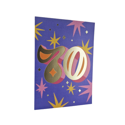 Gold Foiled 70th Birthday Card