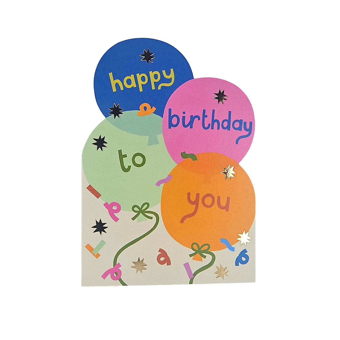 Happy Birthday to you Balloons Cutout Birthday Card