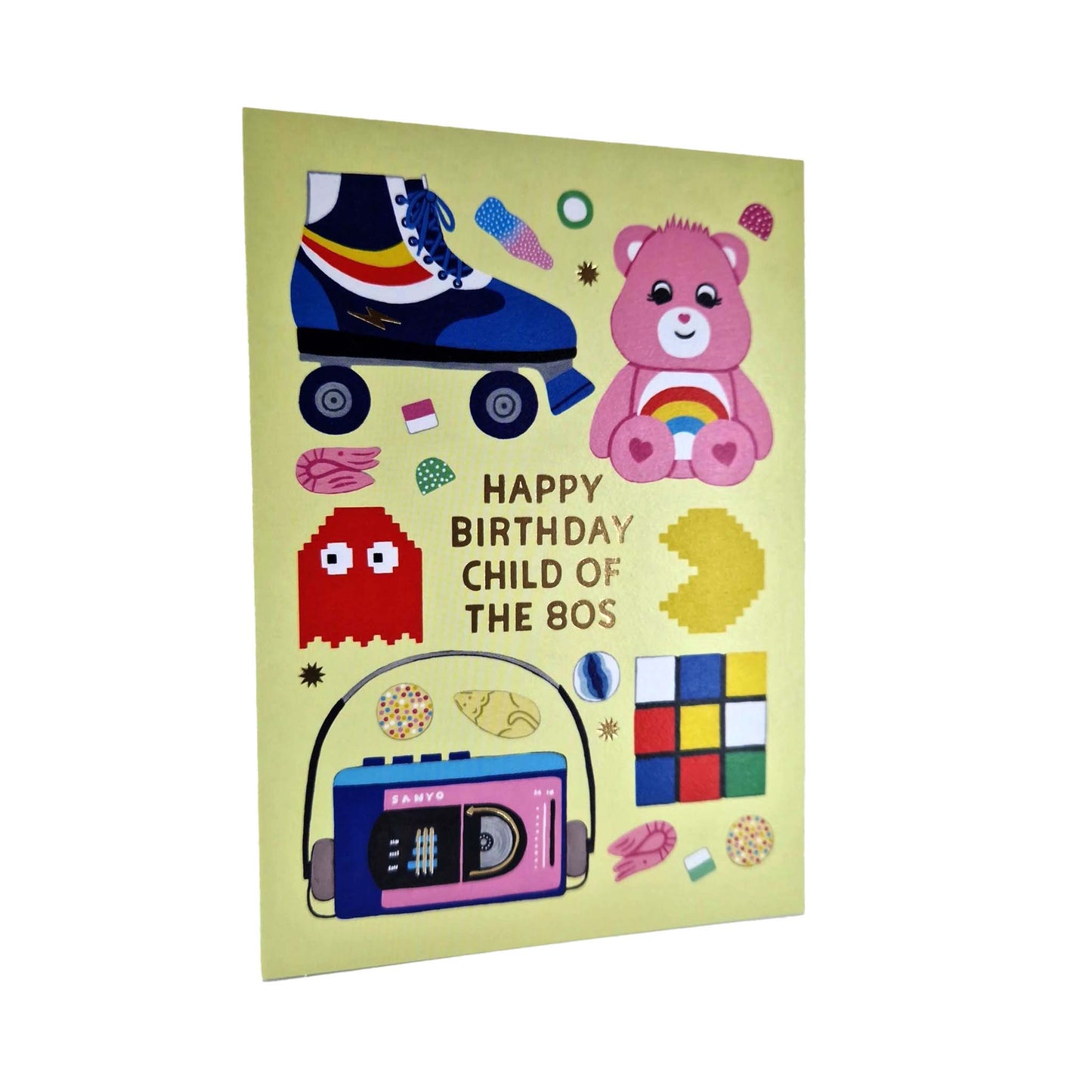 Child Of The 80s Gold Foiled Birthday Card