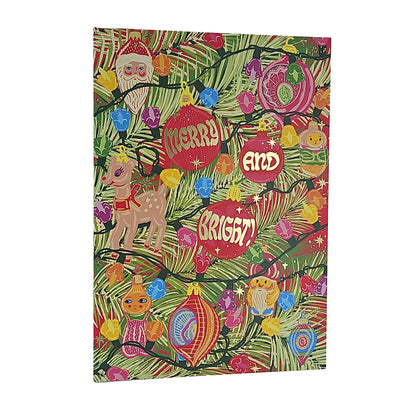 Merry and Bright Tree Decorations Gold Foiled Christmas Card