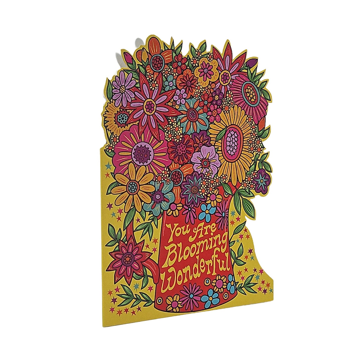 Blooming Wonderful Psychedelic Flowers Cutout Card