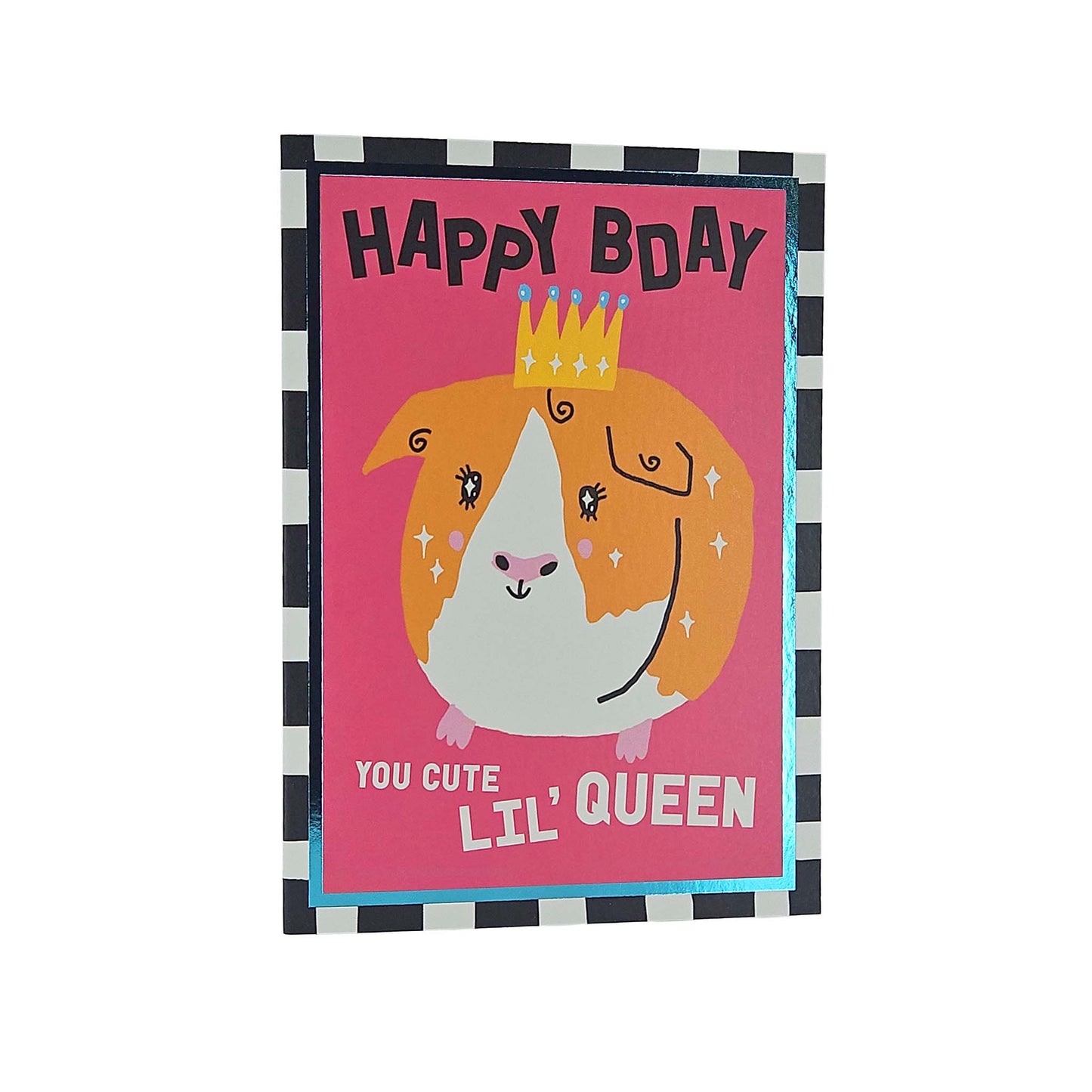 Happy Birthday Cute Lil Queen Guinea Pig Birthday Card