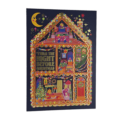 Night Before Christmas House Gold Foiled Christmas Card