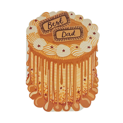 Best Dad Spot Varnish Cutout Caramel Cake Father's Day Card
