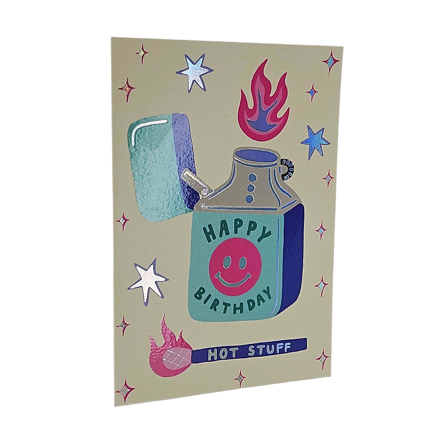 Happy Birthday Hot Stuff Lighter Birthday Card