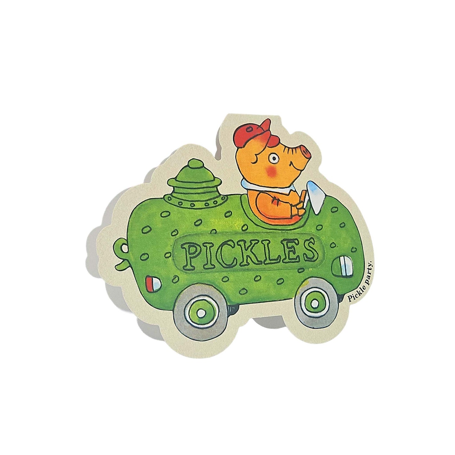 Pickle Party Pig Car Richard Scarry Cutout Card