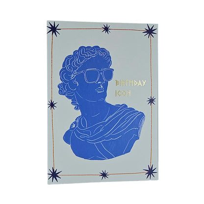 Birthday Icon Greek God Gold Foiled Birthday Card